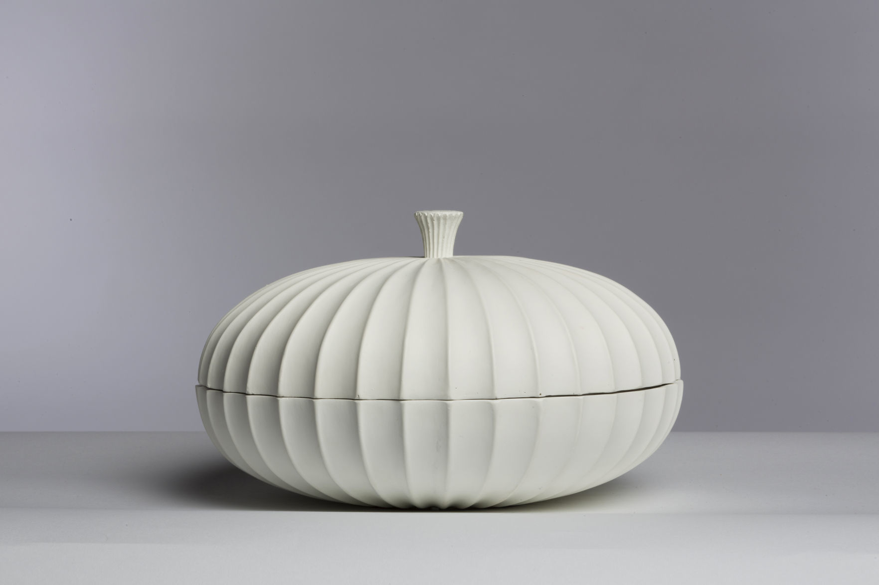 Emporium Home Flute Short Lidded Vessel, Chalk White.jpg